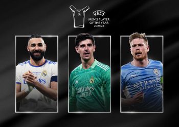 Who should win the UEFA Men’s Player of the Year award in 2021/22: Benzema, Courtois, or De Bruyne?