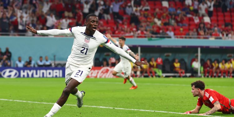 George Oppong Weah celebrated with Timothy Weah after he scored in Qatar, fulfilling his dad’s goal.