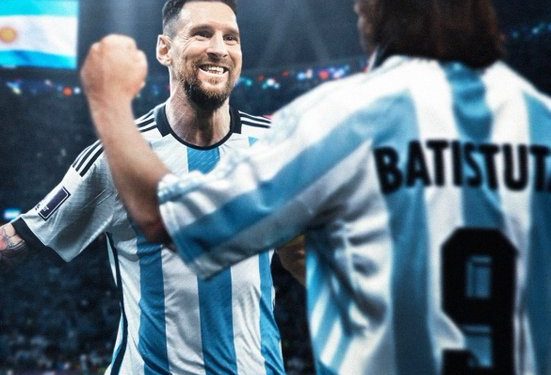 A message of congratulations to Lionel Messi, who has tied Gabriel Batistuta’s World Cup goals.