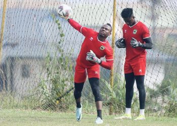 Danlad Ibrahim, the goalkeeper for Kotoko, reacts to his first defeat since returning from CHAN.