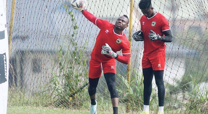 Danlad Ibrahim, the goalkeeper for Kotoko, reacts to his first defeat since returning from CHAN.