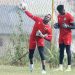 Danlad Ibrahim, the goalkeeper for Kotoko, reacts to his first defeat since returning from CHAN.