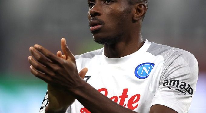 Nigerian striker Victor Osimhen inspires Napoli to a first-leg lead at the Deutsche Bank Park.