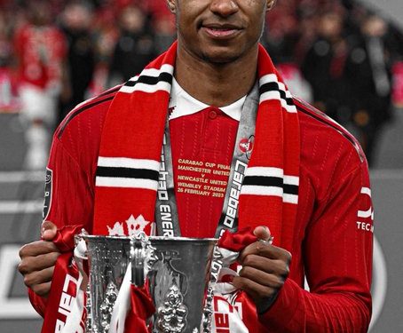 Rashford’s reaction after surpassing Cristiano Ronaldo’s feat by meeting Erik ten Hag’s challenge.