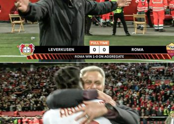 Jose Mourinho reacts to his second European final appearance with AS Roma.