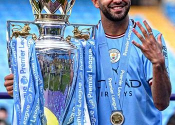 Algerian Riyad Mahrez became the first player in Africa to win the English Premier League title five times.